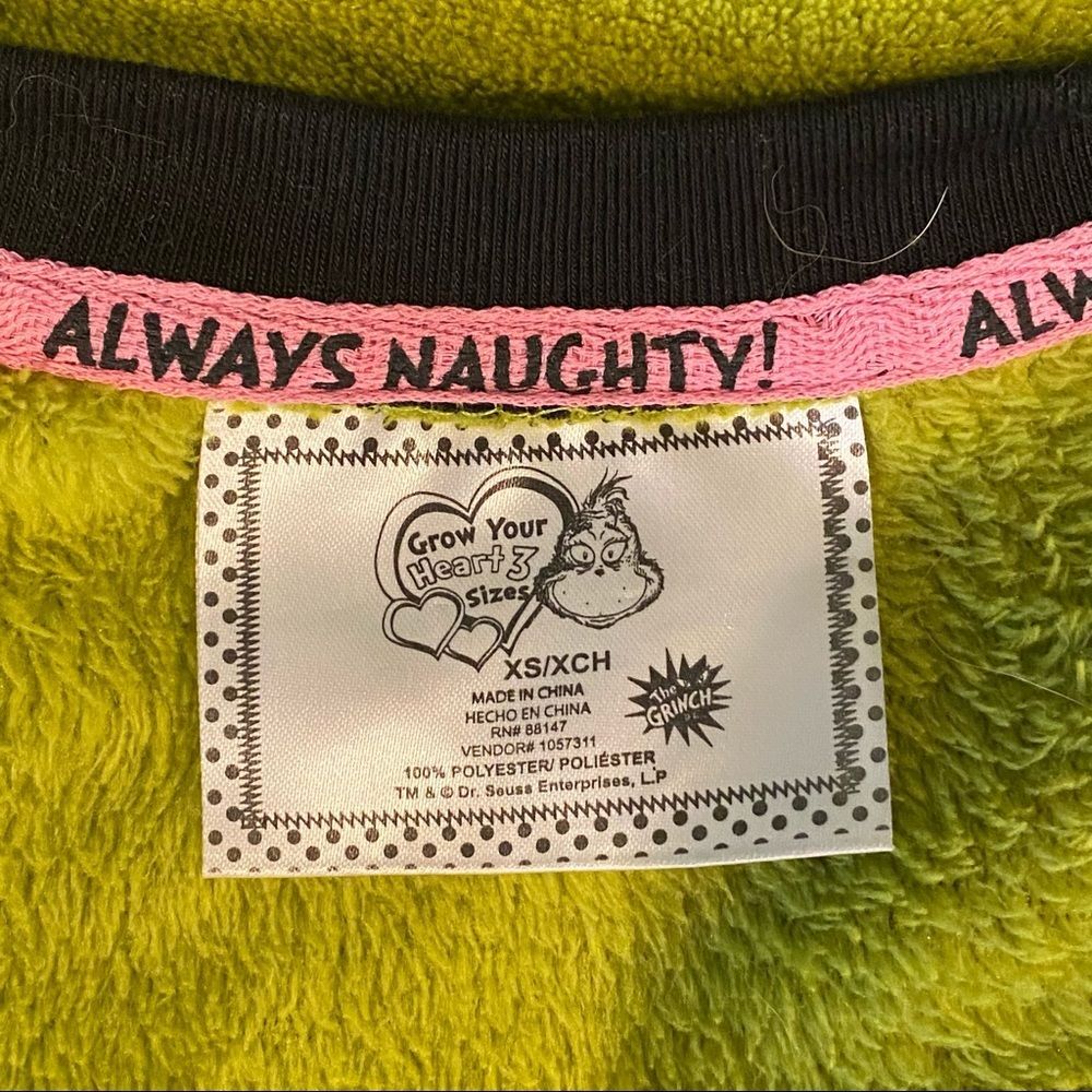 The Grinch Naughty Green Black Sweater XS - Picture 5 of 6
